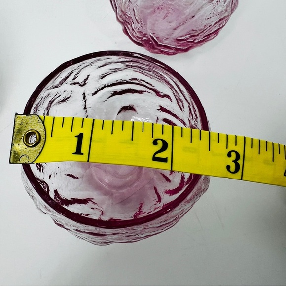 VTG Morgantown Seneca Driftwood Crinkle Pink Roly Poly Glasses Tumblers Set of 4 - Picture 17 of 17